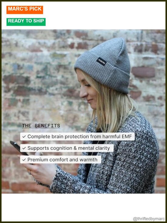 EMF-Proof Beanie - WaveStopper Silver Blocks 99% Radiation Faraday Hat main image 4
